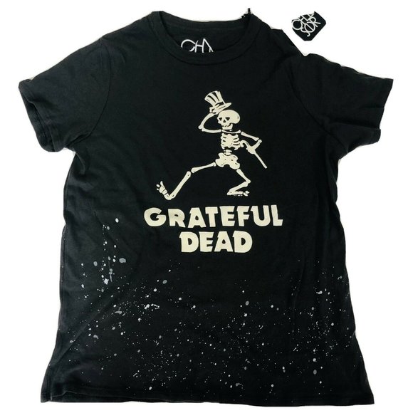 Chaser Tops - Grateful Dead Chaser Womens Black Dancing Skeleton